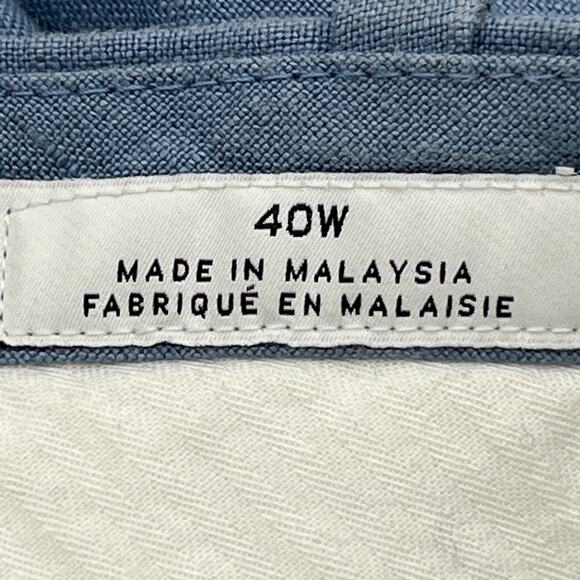 Linen Shorts Nordstrom Baird Mcnutt Irish Linen Blue Flat Front - Picture 5 of 7